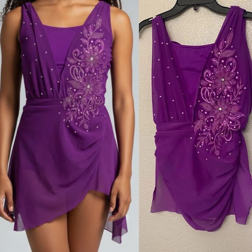 WEISSMAN Balera Dance costume purple custom illusion lyrical Dress D12770 MC